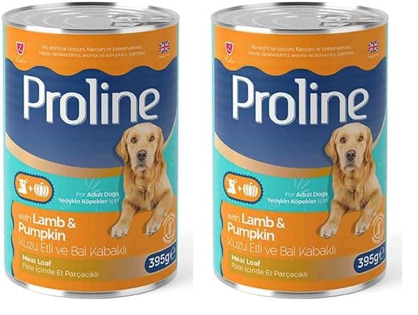 Proline Parça Kuzu Etli ve Bal Kabaklı Pate Yetişkin Köpek Konservesi 395 Gr 2li paket