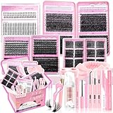YIDUO Lashes Clusters Kit 1846Pcs Bulk Packs Volume False Eyelash Extensions D Curl Wispy Individual Eyelashes, Volume Studio Effect, Wholesale Large Pack with Glue&Seal|Tweezers|Removers|Cleanser
