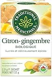 Traditional Medicinals Lemon Ginger Tea, 16 Count Tea Bags