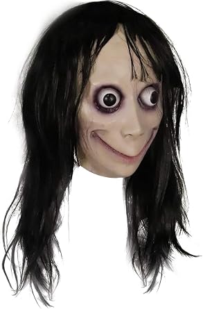 MOMO Challenge Latex Mask - Ultra Realistic Horror Mask Based on Internet Legend - Creepy Halloween Mask for Adults, Scary Costume for Parties & Haunted Houses