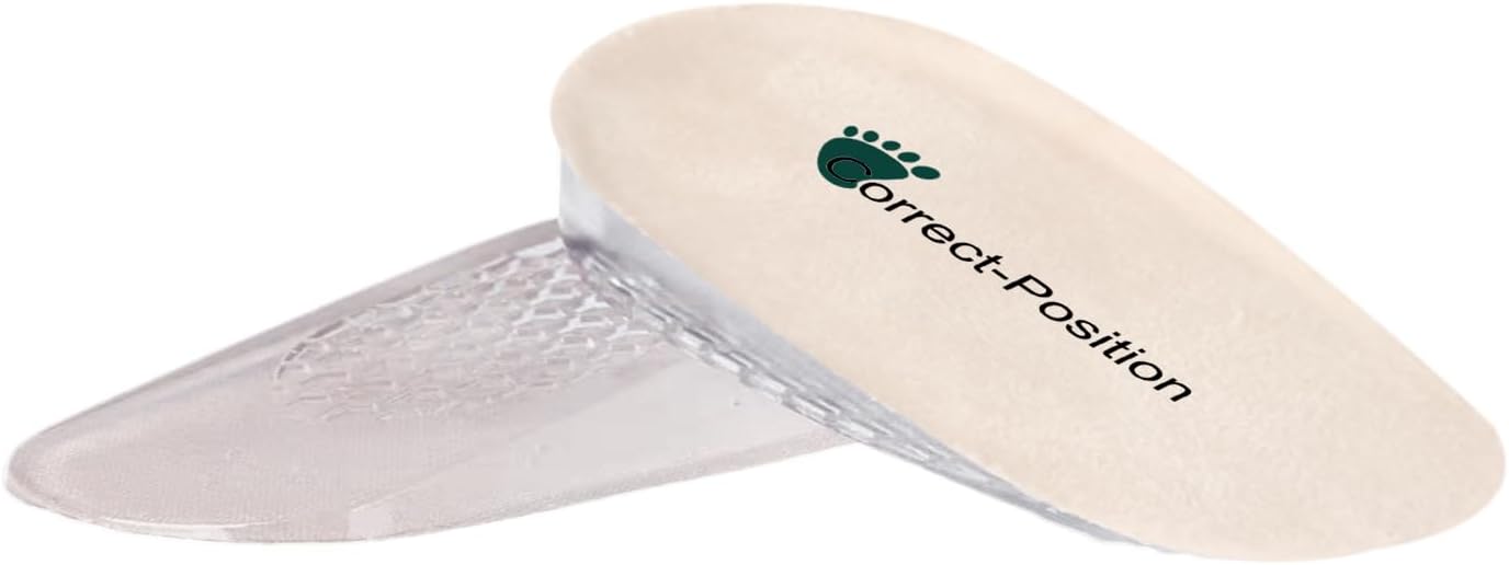 Correct-Position Heel Lift Inserts, Thick Heel Cushioning Height Increase Insoles Heel Cup Shoe Heel Inserts for Heel Spurs, Heel Pain Plantar Fasciitis Achilles Tendonitis (Beige, 0.6" Height)