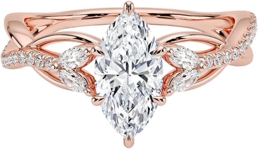 1-3 CT Marquise Moissanite Engagement Ring