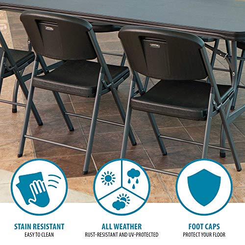 Lifetime Commercial Grade Folding Chair, 4 Pack,Metal, Black #TOP5