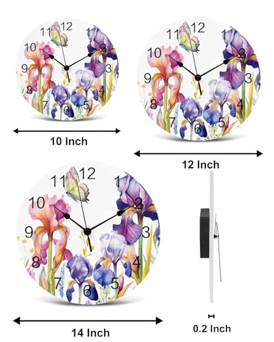 Reloj de Pared Redondo 12 Pulgadas PVC Silencioso Morado miniatura 7