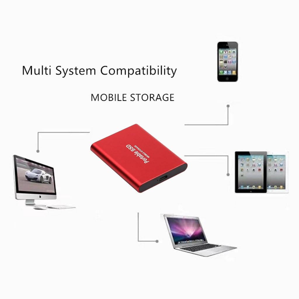 Unità portatile a stato solido (PSSD) da 2 TB tipo C con alta velocità di 1000 MB/s, resistente agli urti e compatibile con PC/Mac/telefoni cellulari/console di gioco