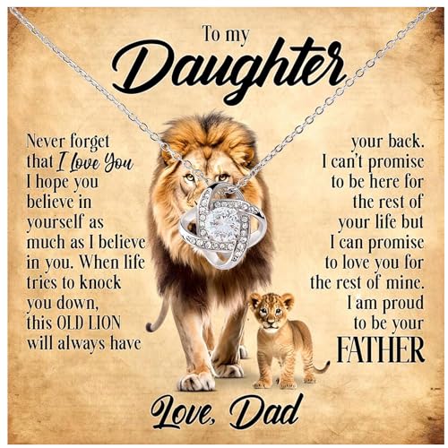 To My Daughter Necklace From Dad With Heartfelt Message & Elegant Box, Valentines Day Gifts For Daughter From Father, Jewelry Gift From Daddy On Birthday, Graduation & More