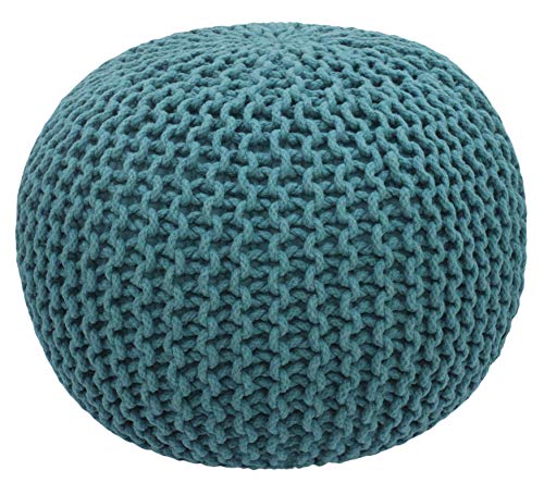 COTTON CRAFT Round Pouf - Hand Knitted Cotton...