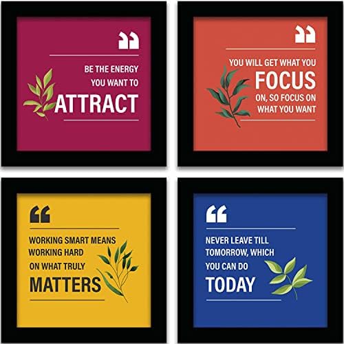 Paper Akarshnam-Motivational Quotes Framed Painting For Wall Decoration-Posters With Frame For Living Room, Multicolor Frame Posters (Attract), 35.56 CM