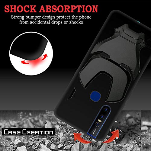 Image of COVERLY Official 3D Touch Feel Trending Avengers Logo Mask Soft Rugged Grip Silicone Iron Man Super Power Cartoon Movie Engraved Silicone Matte Back Cover for Vivo V15 (2019) -HD Black Avenger