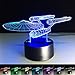 Star Trek Lampe 3D 7 couleurs illusion 3D LED veilleuse décoration de bureau anniversaire avec base plate en acrylique et ABS et câble USB
