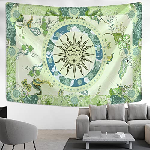 Tapisserie murale soleil et fleur vigne hippie bohem
