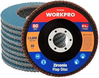 WORKPRO Flap Discs 115mm 80 Grit, Abrasive Sanding Discs Flap Wheel, Grinding Wheels Discs for Angle Grinder, 10-Pack