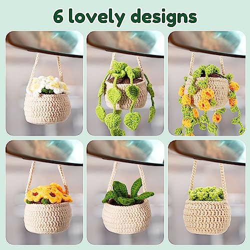 Karsspor Beginner Crochet Kit, 6 PCS Hanging Potted Plants Crochet - Image 3