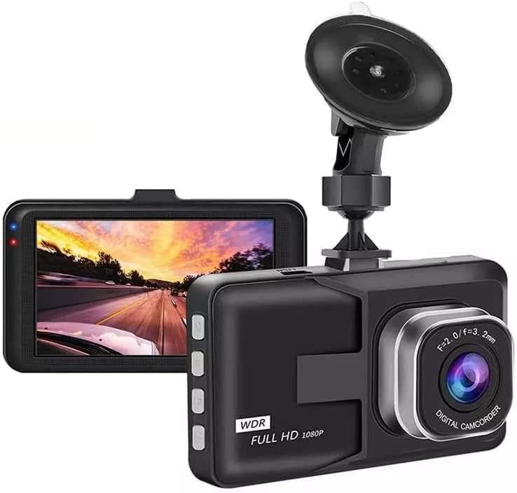 Tacógrafo-Cámara de Coche, 1080P Dashcam, Pantalla de 3 Pulgadas, Coche con Modo de Estacionamiento, 170° Gran Angular, Detección de Movimiento, Sensor G, Grabación en Bucle, WDR
