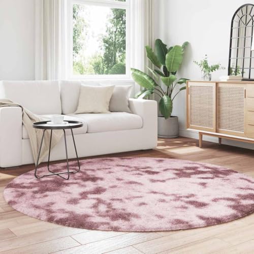 Tapis Moelleux et Confortable NAVARRA rose poudré rond de 200 cm - 4