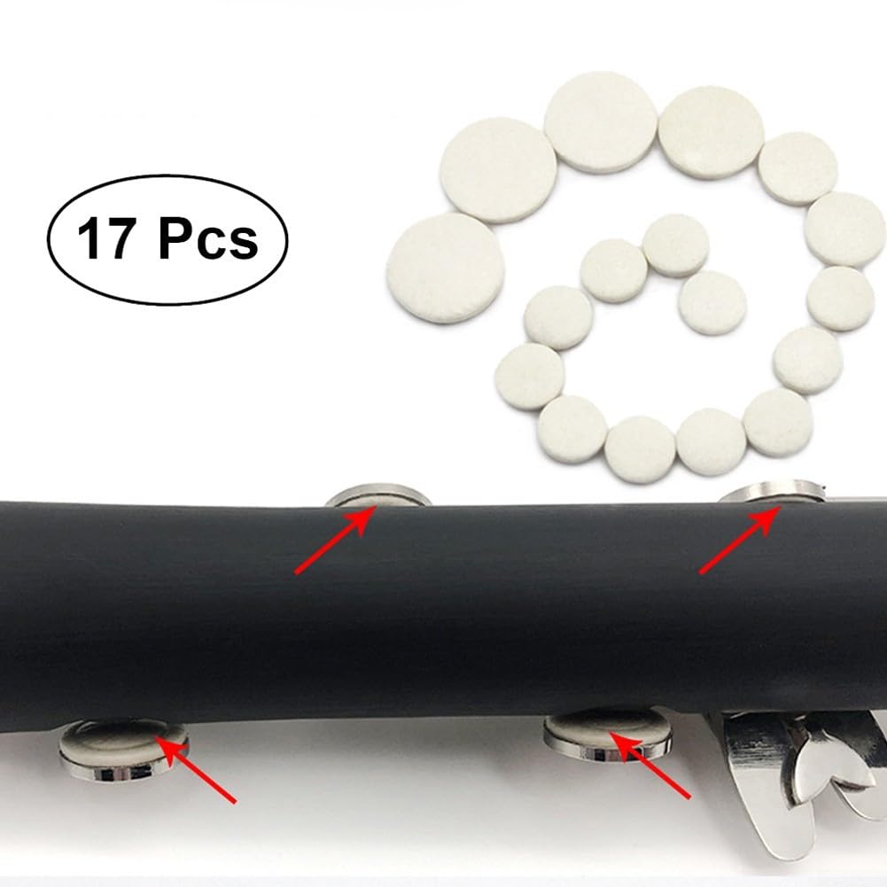 Lot de 17 tampons de rechange pour clarinette si bémol et trous sonores