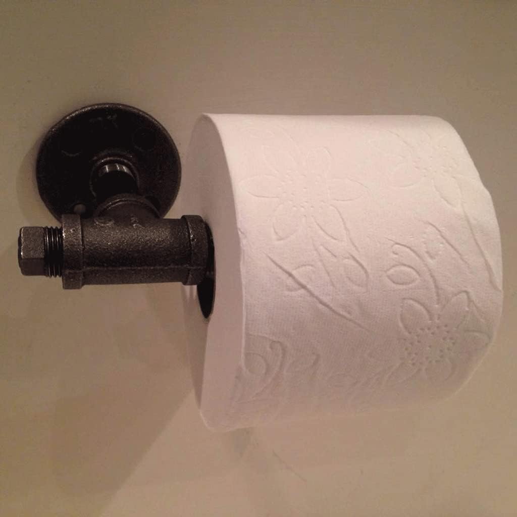 Toilet Paper Holder- Iron Pipe Towel HolderRustic Racks with Hardware for Bathroom Kitchen image 3