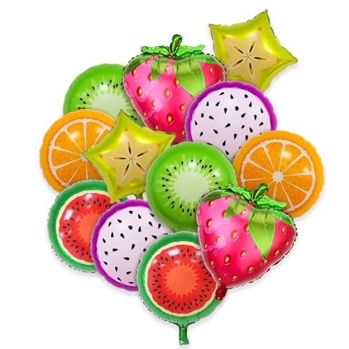 GOVAODE Fruit Balloon Set Assorted Fruit Shaped Aluminum Helium Balloons