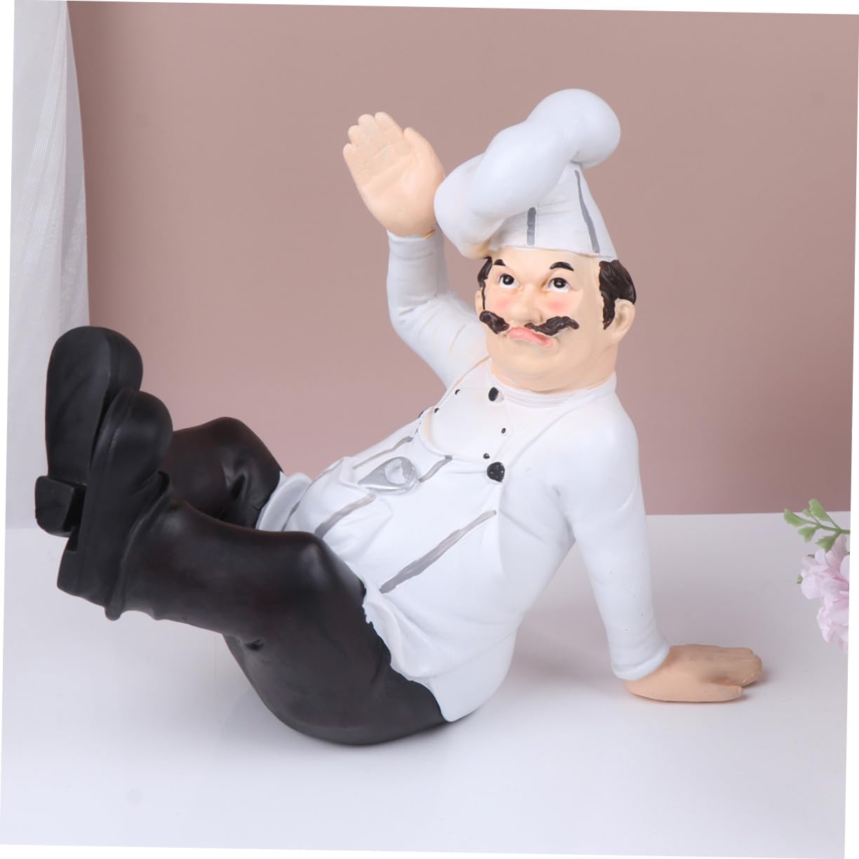 Hemobllo Chef Stabile Statuetta in Resina Stile Europeo Ornamentale per Decorazione Tavolo Casa e Pasticceria e Adatto a Ambienti Domestici