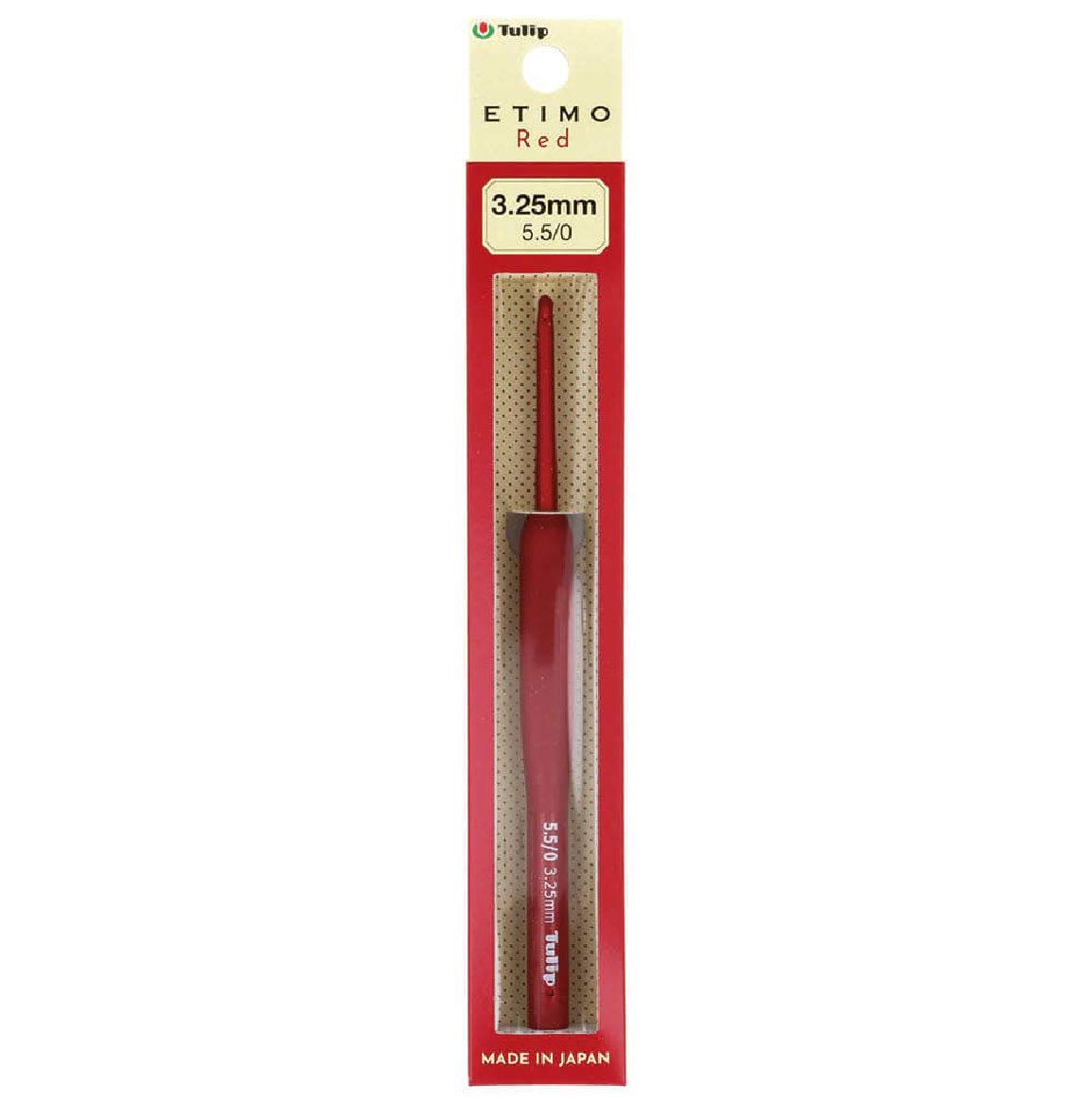 TulipEtimo Red Crochet Hook Soft-Grip 3.25mm 1pc