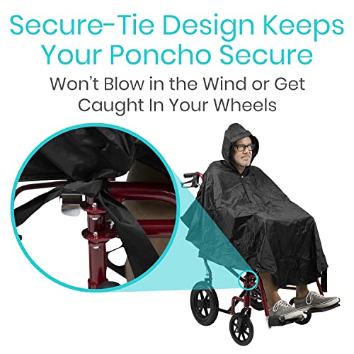 Vive Wheelchair Poncho - Lightweight, Breathable And Waterproof Raincoat - Reusable And Packable Cape With Hood- Men, Women #TOP7