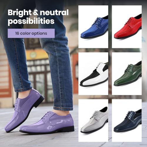 Image of Viotti 179, Casual Dress Oxford Shoes for Men, Satin Striped Lace-Ups, Men's Business Casual Leather & Satin Shoe, for All Formal Occasions