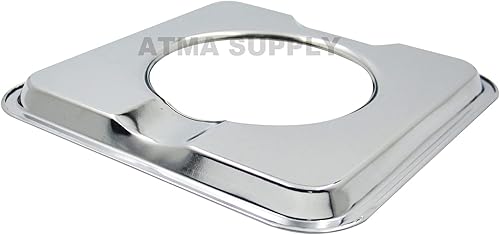 Miniatura 6 de ATMA SUPPLY Bandeja de goteo cuadrada cromada de 7.65 x 7.65 pulgadas, paquete de 4 reemplazos a SGP-400 786333 WP786333 AP6011553 PS11744751