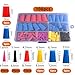 Silicone Stopper Set 100 Pcs, Tapered Conical Silicone for Industrial Hole Sealing, Heat Resistant to 300°C, Reusable for Painting Anodizing Electroplating