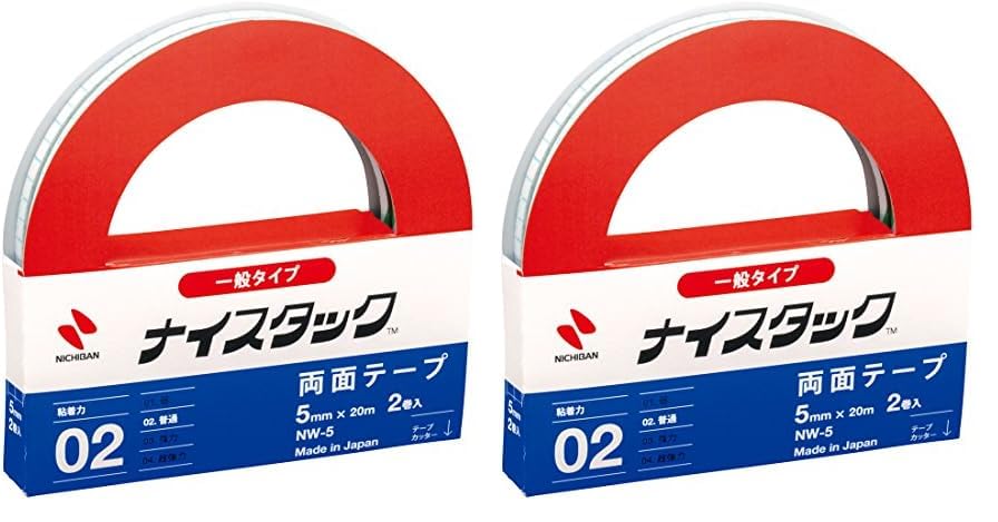 Amazon | ニチバン 両面テープ ナイスタック (一般) 2巻入 5mm×20m NW