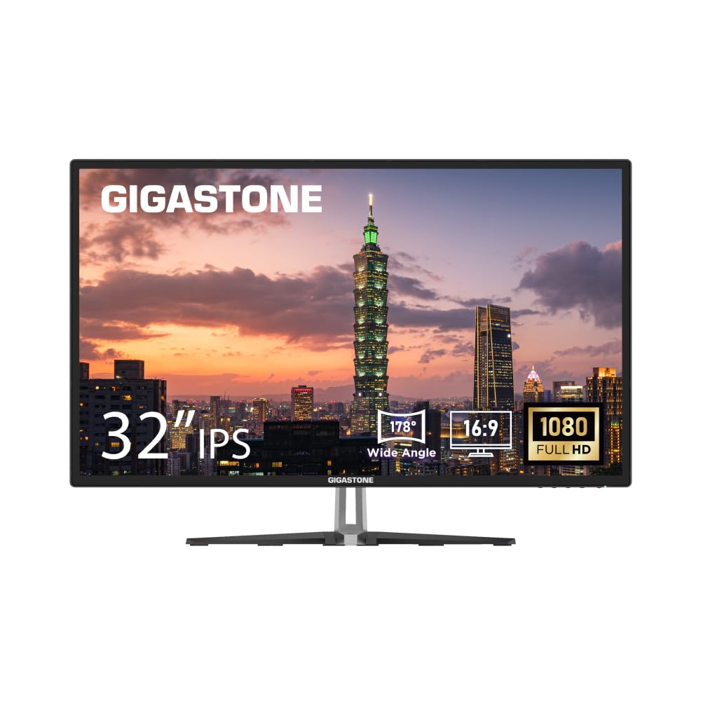 Gigastone 32 inch IPS LED Back Light Monitor 75Hz FHD 1920 x 1080 178 Wide View Frameless Computer