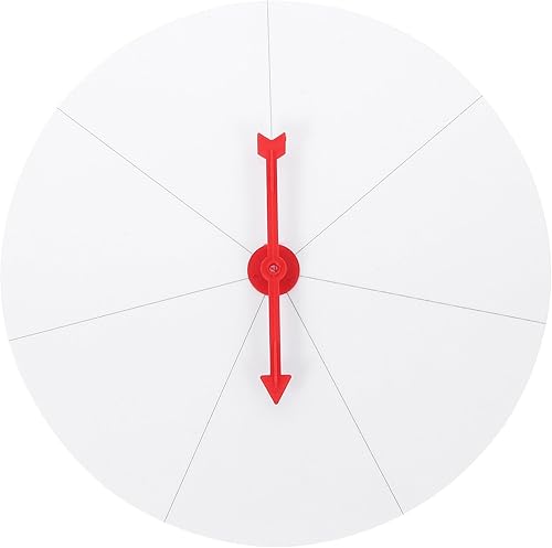 Vaguelly Rueda de premio blanca Diy Rueda de premio de pared en blanco, 7 ranuras borrable, mesa giratoria de lotería, rueda de ruleta para feria