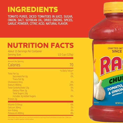 Image of Pasta Sauce, Chunky Garden Style, Tomato-Onion, 66oz
