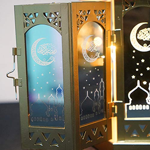 Lurrose Lanterna de Vela Marroquina Suporte de Vela Pendurado Vintage Led Decorações Ramadan Centro