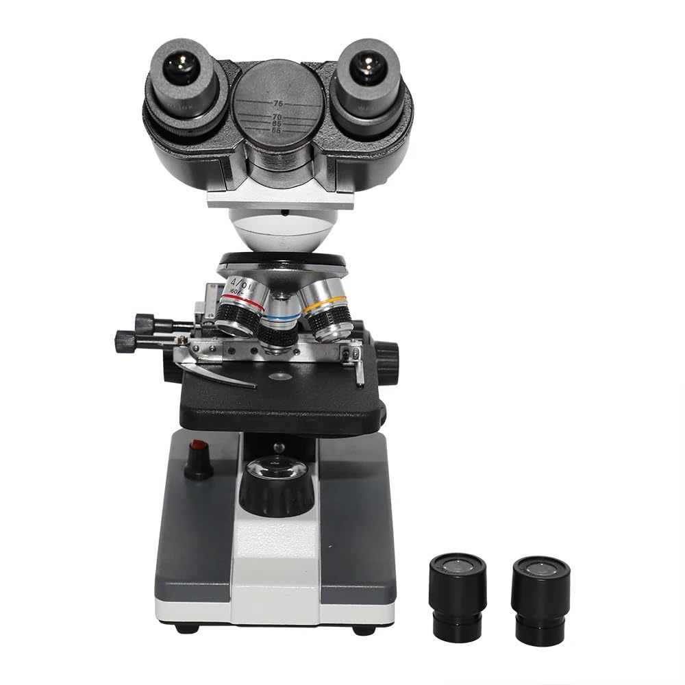 Kit di Accessori per Microscopio Microscopio Biologico Binoculare LED 640X Adatto per Vetrini per Microscopio Didattico per Studenti