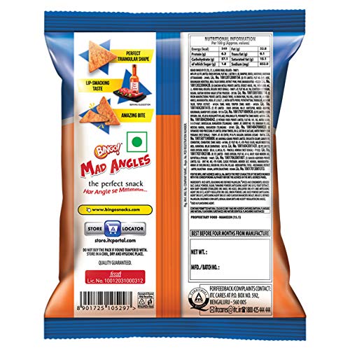 Image of Bingo Fresh Produce Mad Angles-Very Peri Peri,72.5 Gram