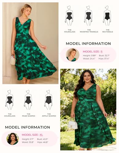 Image of GRACE KARIN Women's Summer Sleeveless Floral Maxi Dress V Neck Formal Wedding Guest Dress A Line Beach Vacation Clothes