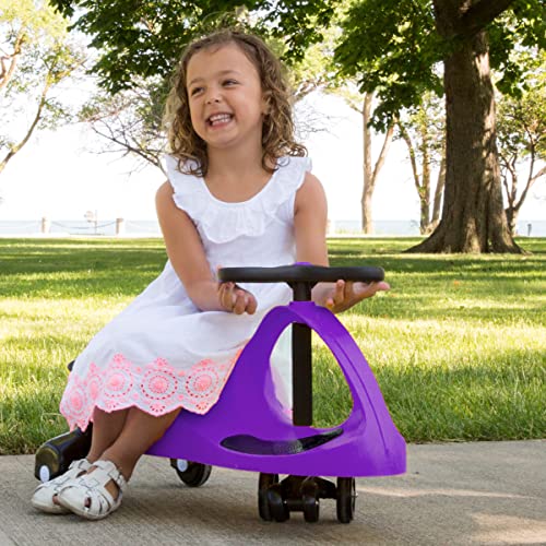 Image of Wiggle Car Ride On Toy - No Batteries, Gears or Pedals - Twist, Swivel, Go - Outdoor Ride Ons for Kids 3 Years and Up by Lil' Rider (Purple)