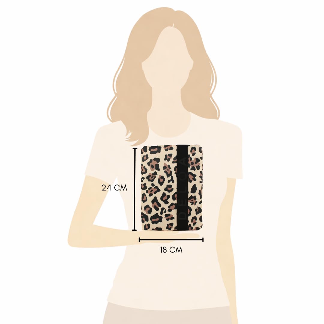 Windeltasche für unterwegs mit viel Platz - Kleine Wickeltasche, Baby Windelorganizer (Leopard)
