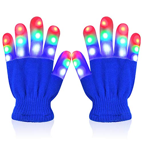 Toys for 4 5 6 7 8 Year Old Boys, Touber Flashing LED Gloves Gifts for 3-10 Year Old Boys Best Gifts for Boys Age 5-12 Halloween Xmas Christmas Gifts Toys for 3-12 Year Old Boys - Blue