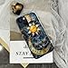 Generic Case Compatible with iPhone 14 - Glossy Hybrid Durable Shockproof Phone Cover,Cases for Woman Girl - Moon Stars Celestial Glass