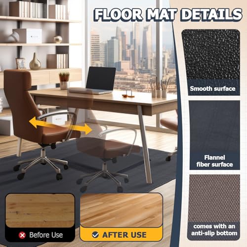 Image of Nuanchu 2 Pcs Large Hard Floor Chair Mat and Anti Fatigue Mat Set Desk Rug for Rolling Chair on Hardwood Non Slip Anti Fatigue Rug for Standing Work Office Kitchen(74 x 59 Inches,29 x 17 Inches)