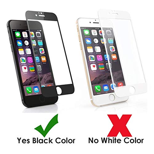 Image of HD Tempered Glass Screen Protector Compatible For iPhone 6 Plus (Black) With Edge To Edge Coverage And Easy Installation Kit