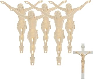 MAGICLULU 5 Pcs Jesus Corpus for Crucifix, 3.9 Inch Small Plastic Jesus Figurine for Christian Wall Cross Craft Making, Home Office Church Decoration