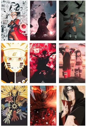 Image of ATEVON Naruto Anime Wall Collage Kit - Pack of 18 Multicolor 4x6 Posters Featuring Naruto Uzumaki, Sasuke Uchiha & Sakura Haruno - Aesthetic Anime Room Decor for Bedroom, Dorm & Living Spaces