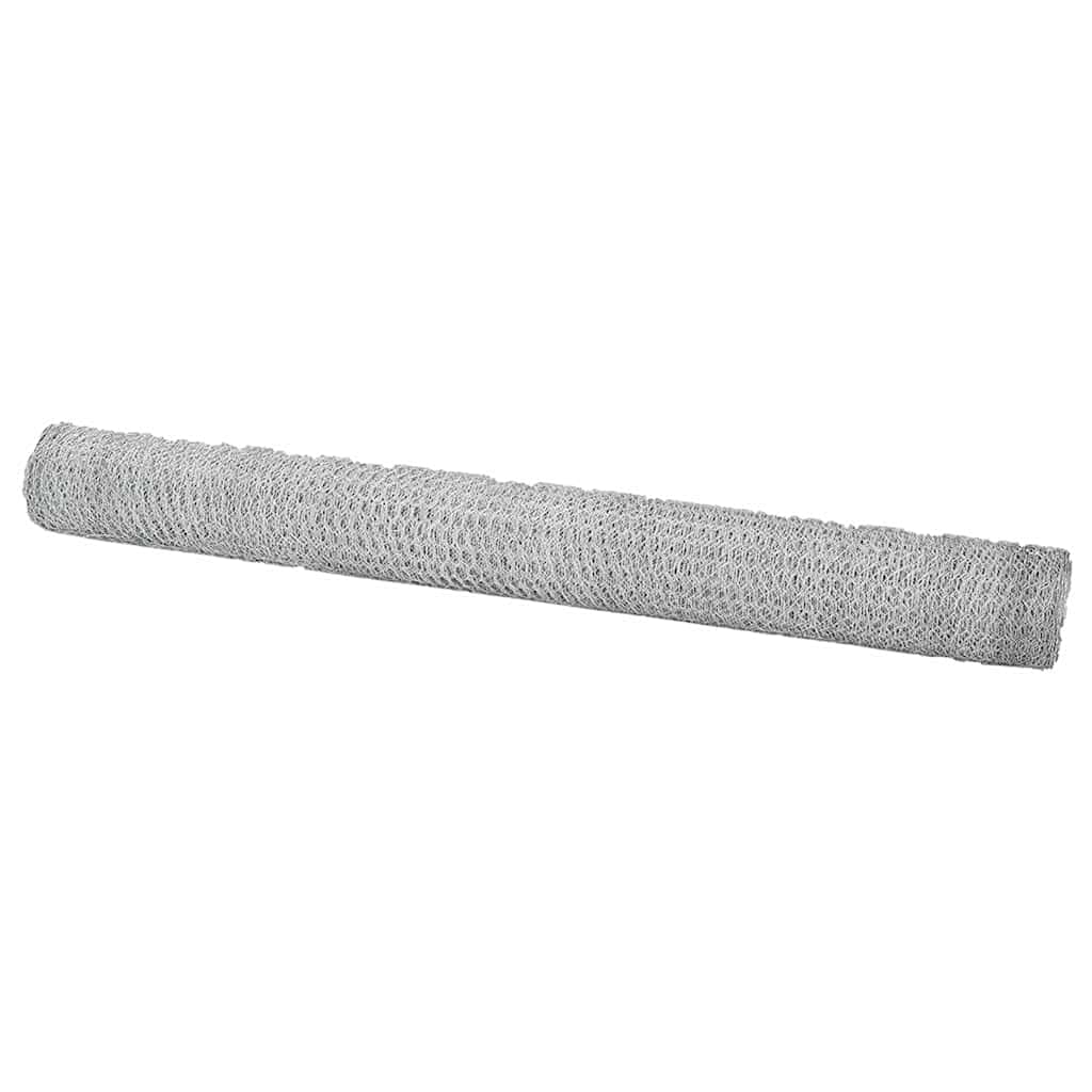 Galvanised Steel Hexagon Fence Silver 1.6 x 25 m Garden Privacy Screen Landscape Divider Outdoor Boundary Decorative Panel for Terrace Backyard Patio