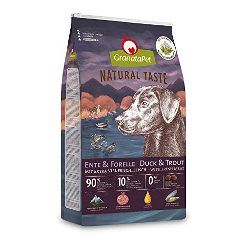 GranataPet Natural Taste Ente & Forelle, Trockenfutter für Hunde, Hundefutter ohne Getreide & ohne Zuckerzusätze, Alleinfuttermittel für ausgewachsene Hunde, 4 kg