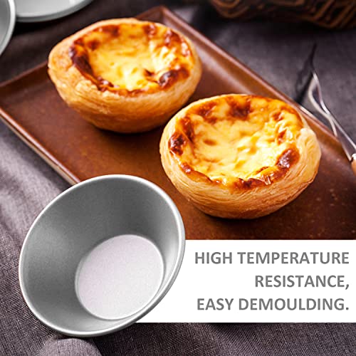 NINVVS 15 Pieces of Aluminum Egg Tart molds, Mini Pie Trays, Reusable Egg Tart molds, Non-Stick Baking molds, Aluminum Alloy Baking Trays Cups, for Making Muffins and Cupcakes (Silver) - Image 4