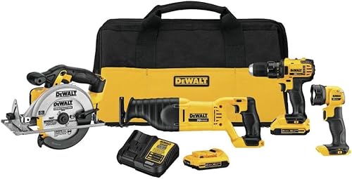 DEWALT Kit combinado de 20 V MAX, 4 herramientas compactas con 111 piezas MASTER SET (DCK423D2 y DWA123AMQ4)