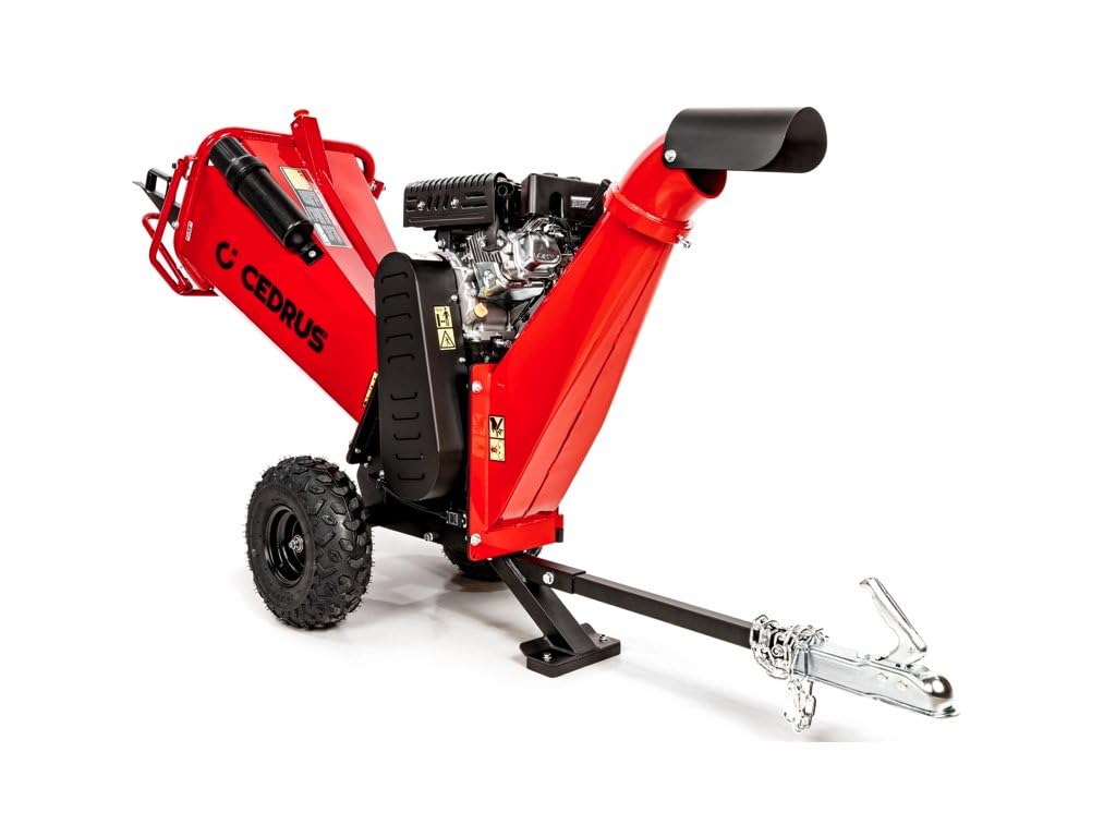 Hahn & Sohn Cedrus RB02PRO - Trituradora de gasolina, fuerte, hasta 12 cm, motor Loncin de 4,4 kW, chasis, trituradora de jardín, trituradora de madera, trituradora de ramas, trituradora profesional