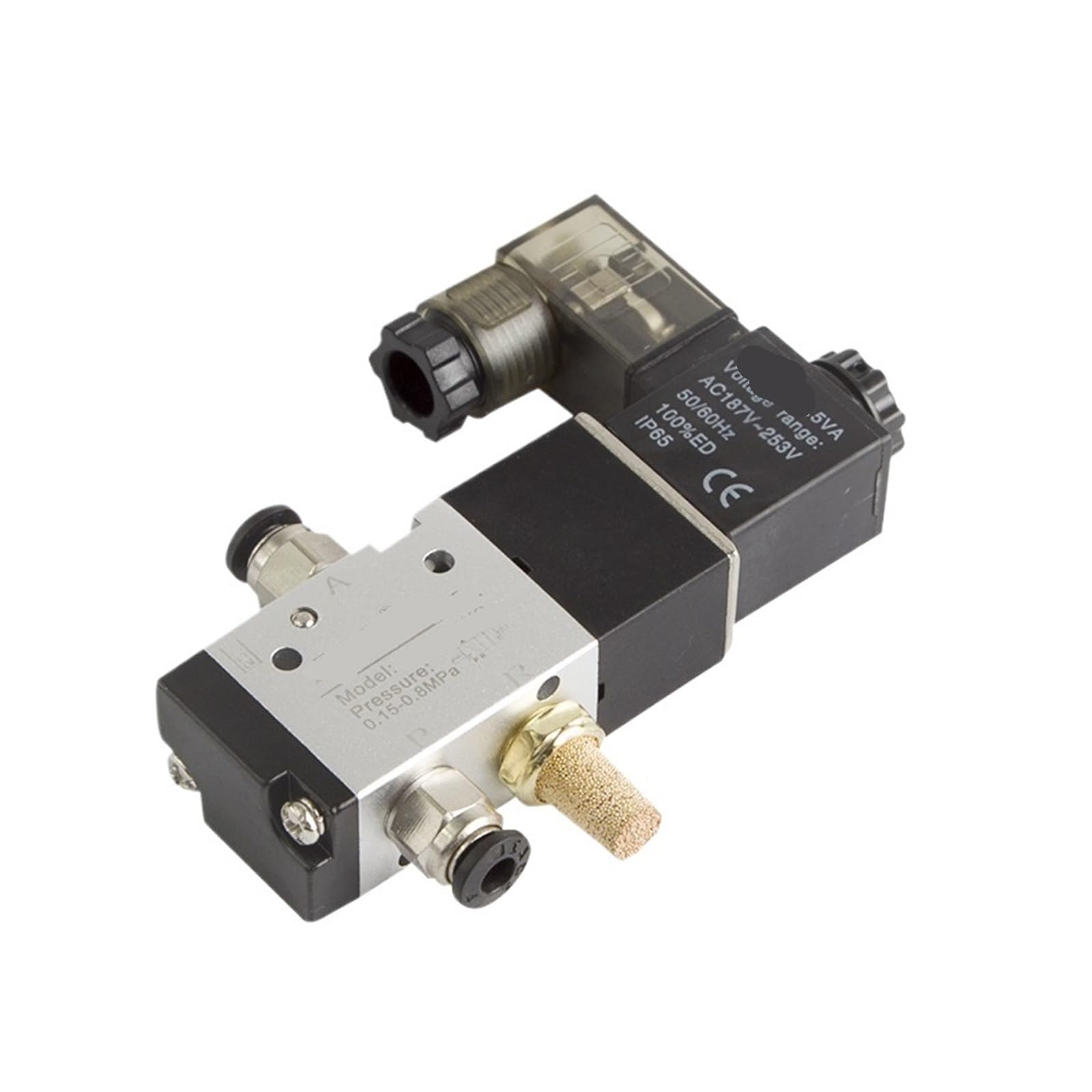 3V110-06 NO NC válvula solenoide válvula de Control de Aire neumática de Tres vías válvula solenoide de Gas eléctrica Cuerpo de válvula de Aluminio CA 110 V 220 V(3V110-06 NO 4mm,AC 110V)